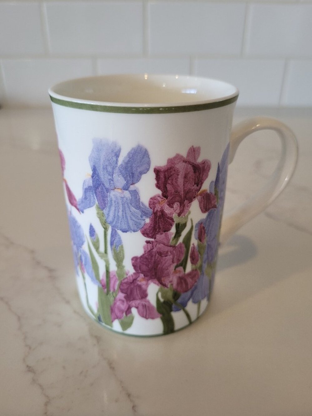 Vintage Cottagecore Elizabeth Berry Fine Bone China Irises Mug | House of Alorah